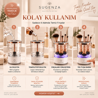 SUGENZA Lume™ | Otomatik Makyaj Fırçası Temizleyici